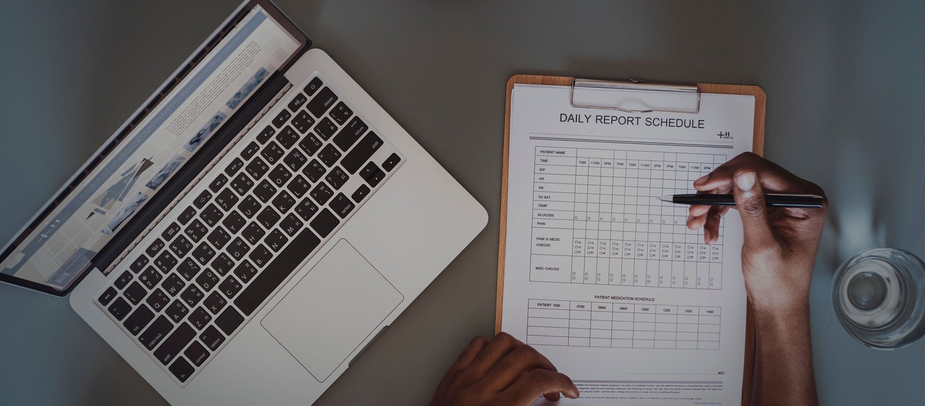 clipboard with checksheet for SARS logbook